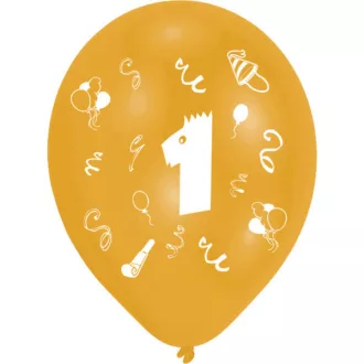   Happy Birthday 1 Ribbon léggömb, lufi 8 db-os 10 inch (25,4cm)