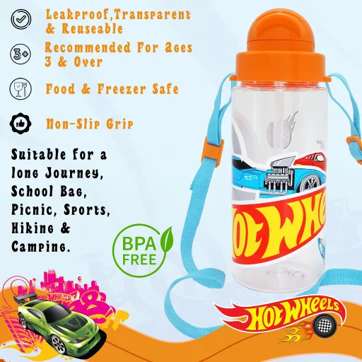 Hot Wheels Race tritan műanyag kulacs 500 ml