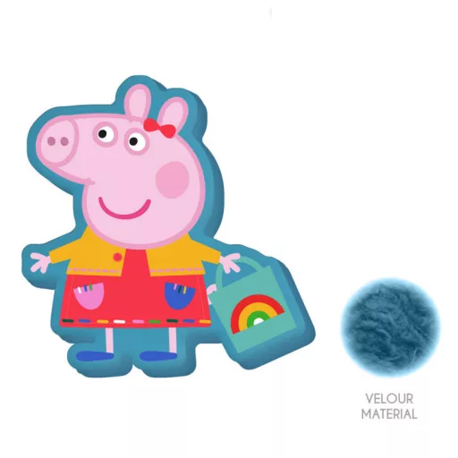 Peppa malac Shopping formapárna, díszpárna 35 cm Velúr