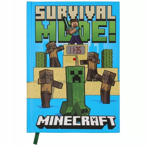 Minecraft Fight A/5 vonalas füzet beépített órával