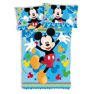   Disney Mickey Joyful gyerek, ovis ágyneműhuzat 100×135 cm, 40×60 cm