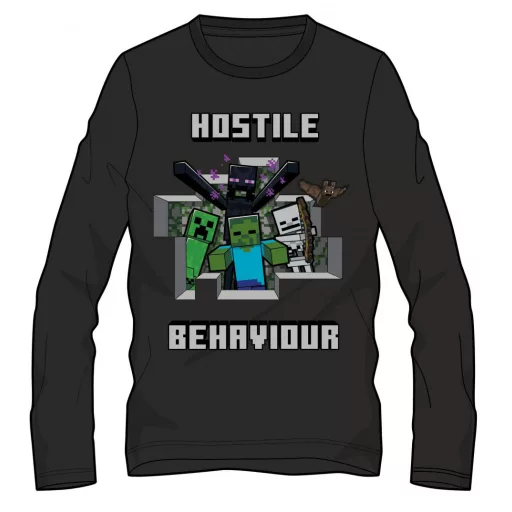 Minecraft Hostile gyerek hosszú ujjú póló, felső 6 - 12 év / 116 - 152 cm
