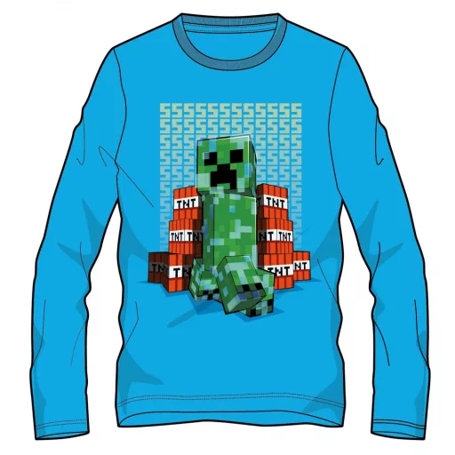 Minecraft Block Blaster sötétben világító gyerek hosszú ujjú póló, felső 6 - 12 év / 116 - 152 cm