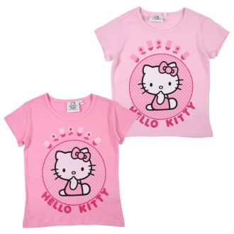   Hello Kitty Pink gyerek rövid póló, felső 3 - 8 év / 98 - 128 cm