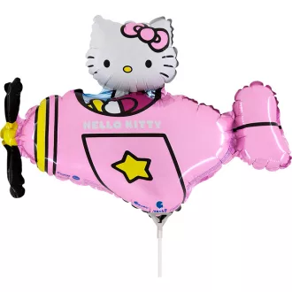 Hello Kitty Airplane Pink mini fólia lufi 35 cm (WP)