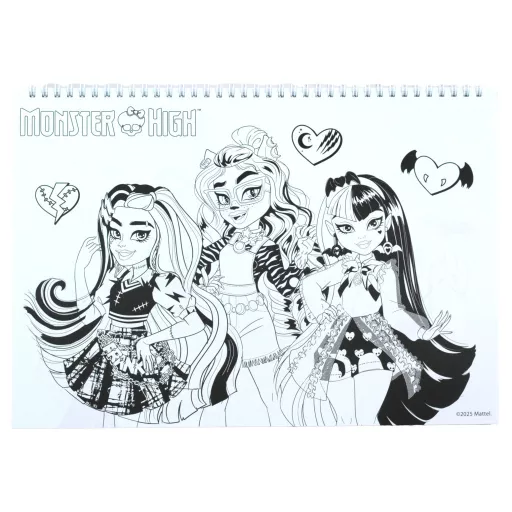 Monster High Crew A/4 spirál vázlatfüzet 40 lapos matricával