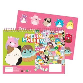  Squishmallows Feelin' A/4 spirál vázlatfüzet 40 lapos matricával