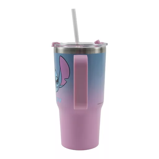Disney Lilo és Stitch, A csillagkutya Alien 626 rozsdamentes acél thermo szívószálas kulacs 520 ml