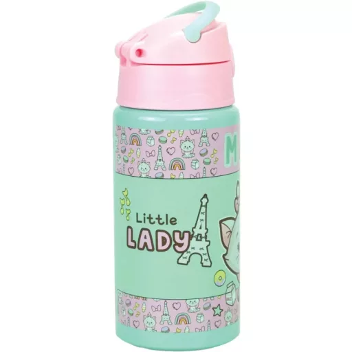 Disney Marie Little Lady alumínium szívószálas kulacs akasztóval 500 mll