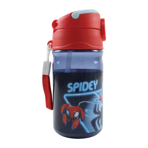 Pókember Spidey Glow műanyag szívószálas kulacs akasztóval 350 ml
