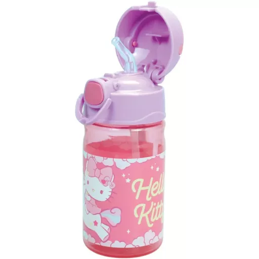Hello Kitty Unicorn műanyag szívószálas kulacs akasztóval 350 ml