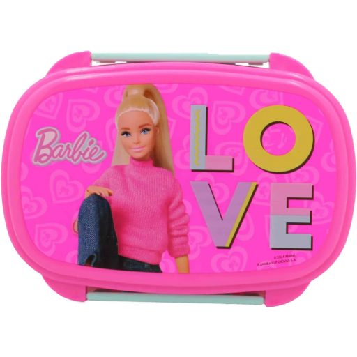 Barbie Love szendvicsdoboz + evőeszköz szett