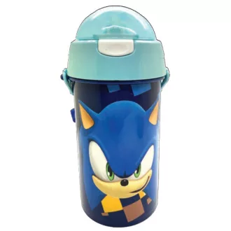   Sonic a sündisznó Speed Blue műanyag szívószálas kulacs akasztóval 500 ml