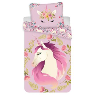 Unikornis Flowers ágyneműhuzat 140×200cm, 70×90 cm