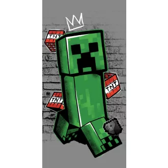   Minecraft Metro Art Creeper Grey fürdőlepedő, strand törölköző 70x140cm