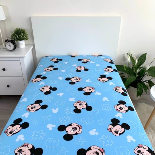 Disney Mickey Funny Head gumis lepedő 90x200 cm