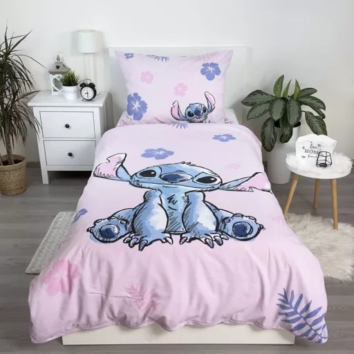 Disney Lilo és Stitch, A csillagkutya Pink ágyneműhuzat 140×200cm, 70×90 cm