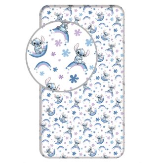   Disney Lilo és Stitch, A csillagkutya Rainbow gumis lepedő 90x200 cm