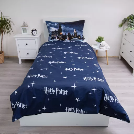 Harry Potter Hogwarts Night ágyneműhuzat 140×200cm, 70×90 cm microfibre