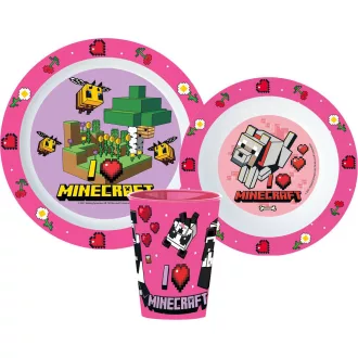   Minecraft Girls étkészlet, micro műanyag szett, pohárral 260 ml
