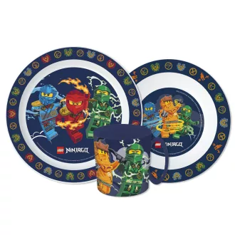   Lego Ninjago Elemental étkészlet, micro műanyag szett bögrével 390 ml 