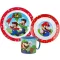 Super Mario Mushroom Kingdom étkészlet, micro műanyag szett bögrével 265 ml