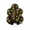 Csillagos Black Star léggömb, lufi szett 6 db-os 30 cm (12 inch)