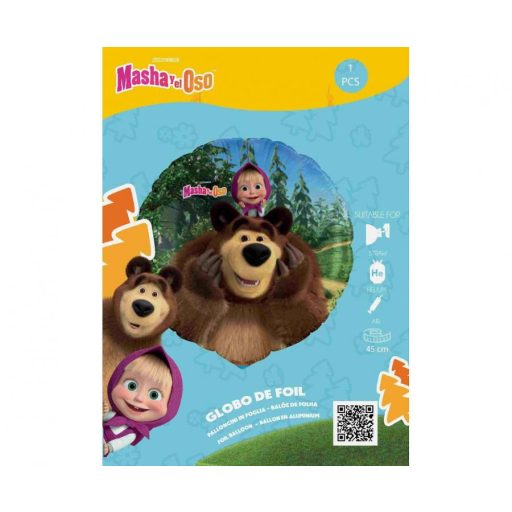 Mása és a medve Happy fólia lufi 46 cm