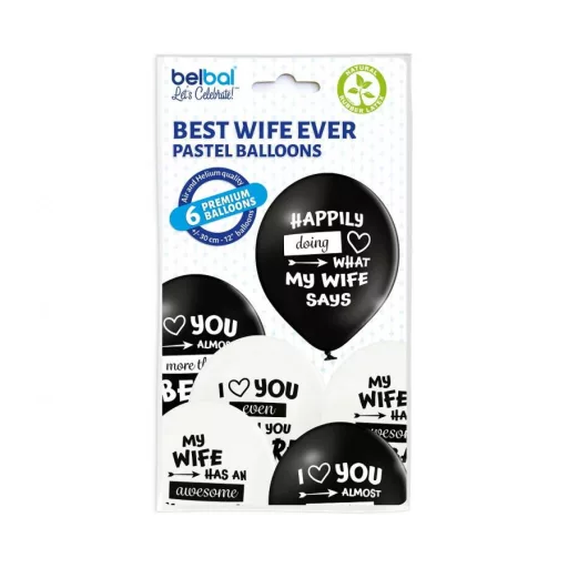 Legjobb Feleség Best Wife Ever léggömb, lufi 6 db-os 12 inch (30 cm)