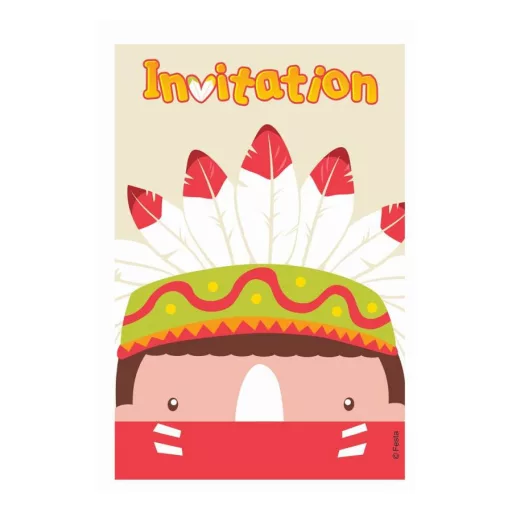 Indian Party, Indián meghívó 6 db-os