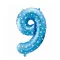 Kék Blue with Stars 9-es szám fólia lufi 64 cm