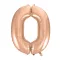 Rose Gold 0-ás szám fólia lufi 92 cm