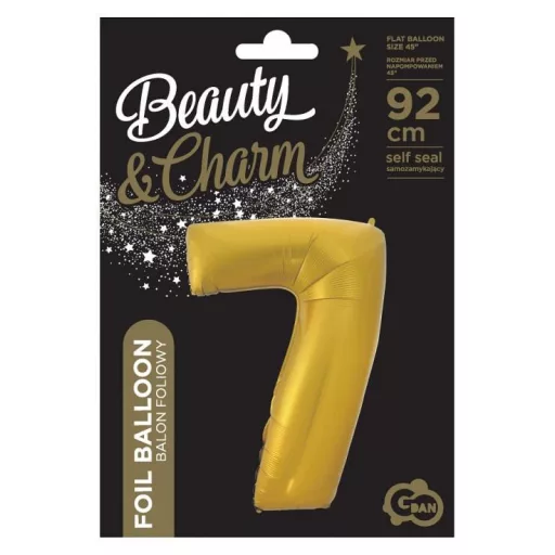 Arany 7-es Gold Mat szám fólia lufi 92 cm