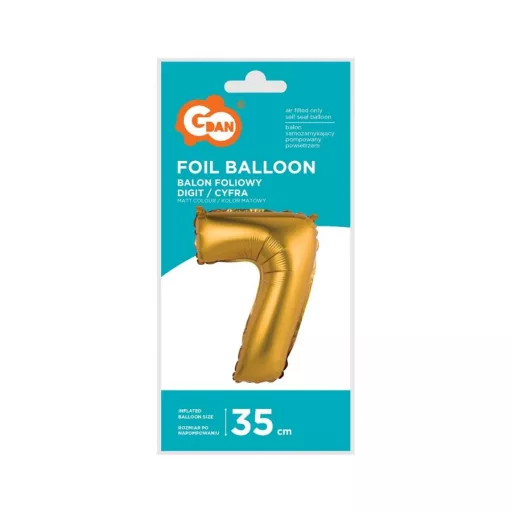 Arany Gold Matt 7-es mini szám fólia lufi 35 cm