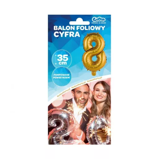 Arany Gold Matt 8-as mini szám fólia lufi 35 cm