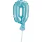 Kék 0-ás Light Blue szám fólia lufi tortára 13 cm