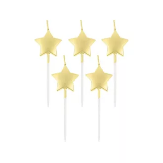   Arany csillag Metallic Gold tortagyertya, gyertya szett 5 db-os