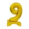 Arany B&C Gold mini 9-es szám fólia lufi talppal 38 cm