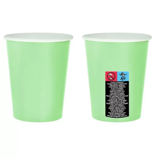 Zöld Solid Mint papír pohár 14 db-os 270 ml
