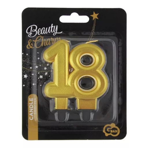 Arany 18-as Gold tortagyertya, számgyertya