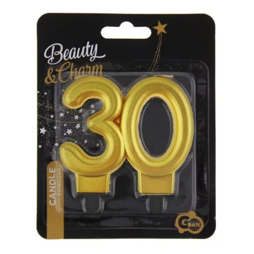 Arany 30-as Gold tortagyertya, számgyertya