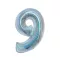 Ezüst Holographic 9-es szám fólia lufi 76 cm
