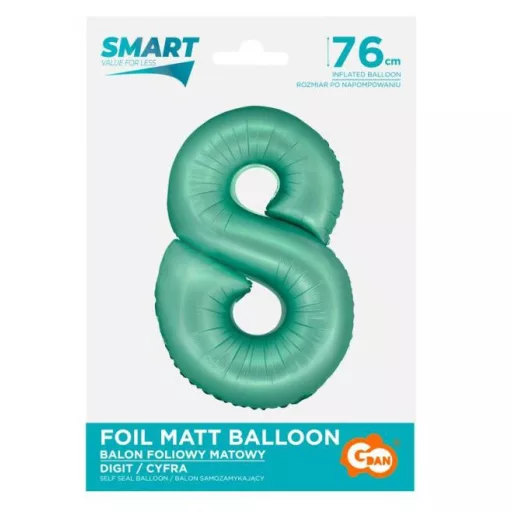 Menta 8-as Mint Mat szám fólia lufi 76 cm