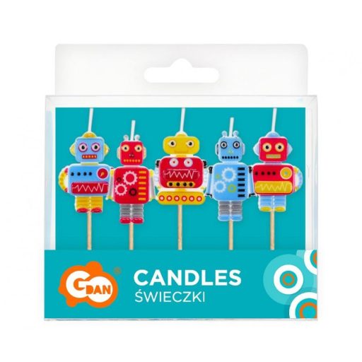 Robot Future tortagyertya, gyertya szett 5 db-os