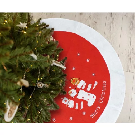 Piros Red Karácsonyfa szoknya, alátét 80 cm