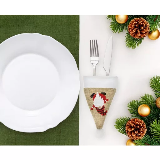 Karácsonyi Gnome evőeszköz kabát 11 cm