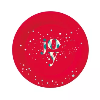Karácsonyi Red Joy papírtányér 6 db-os 18 cm