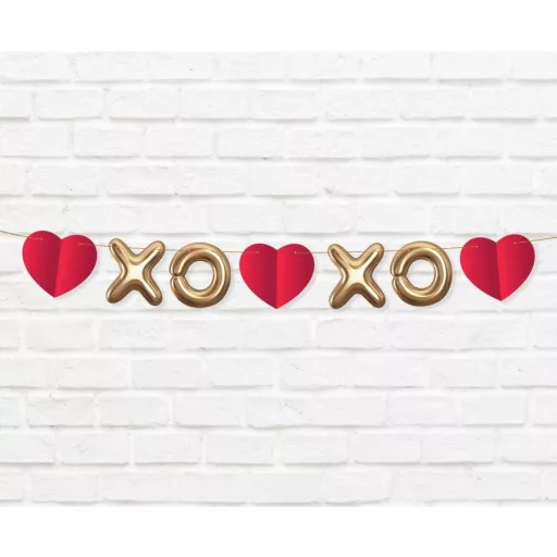 Szerelem XOXO papír girland 200 cm