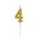 Arany Metallic számgyertya, tortagyertya 4-es