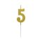 Arany Gold Metallic számgyertya, tortagyertya 5-ös